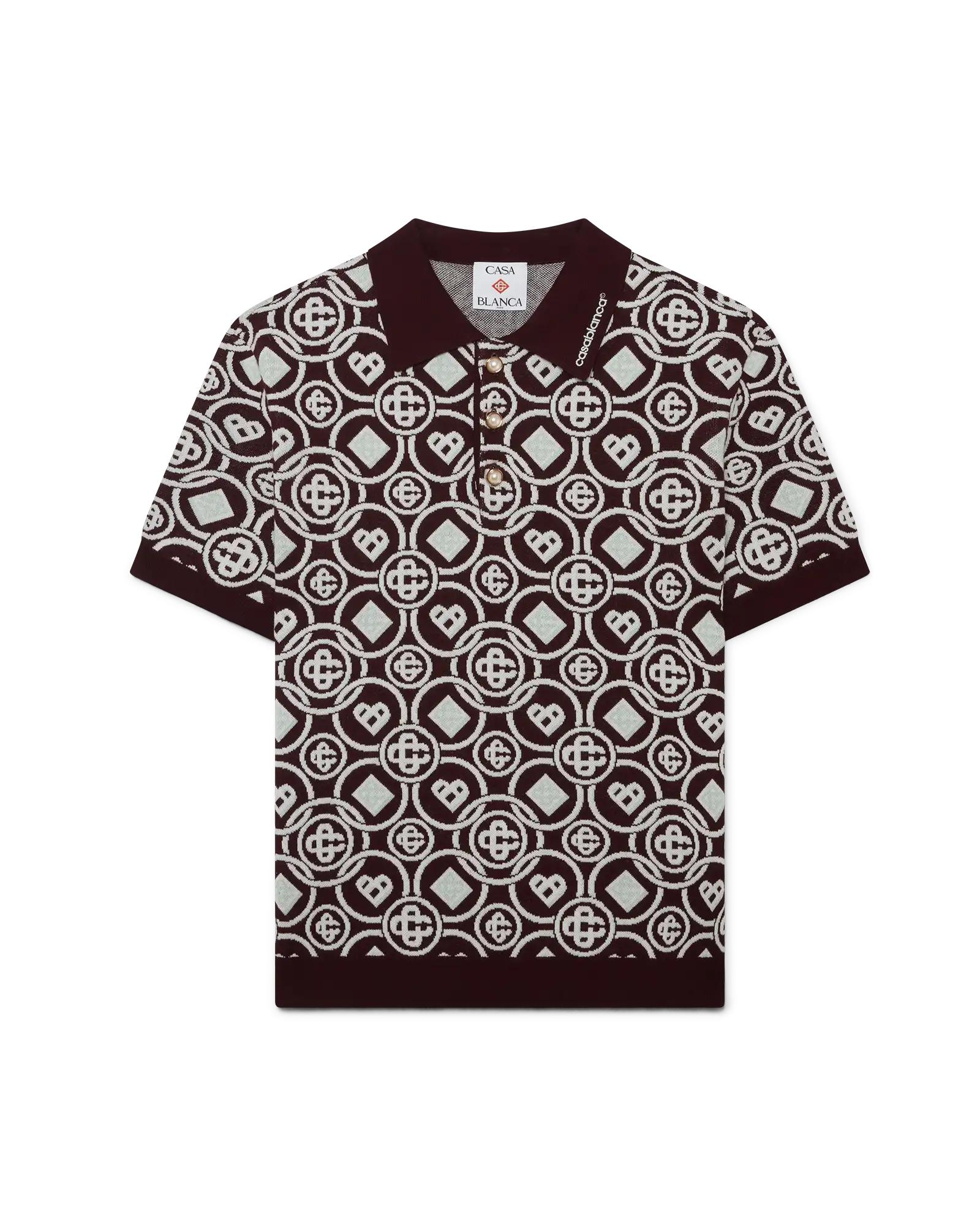 Monogram Cotton Knit Polo shirt by CASABLANCA