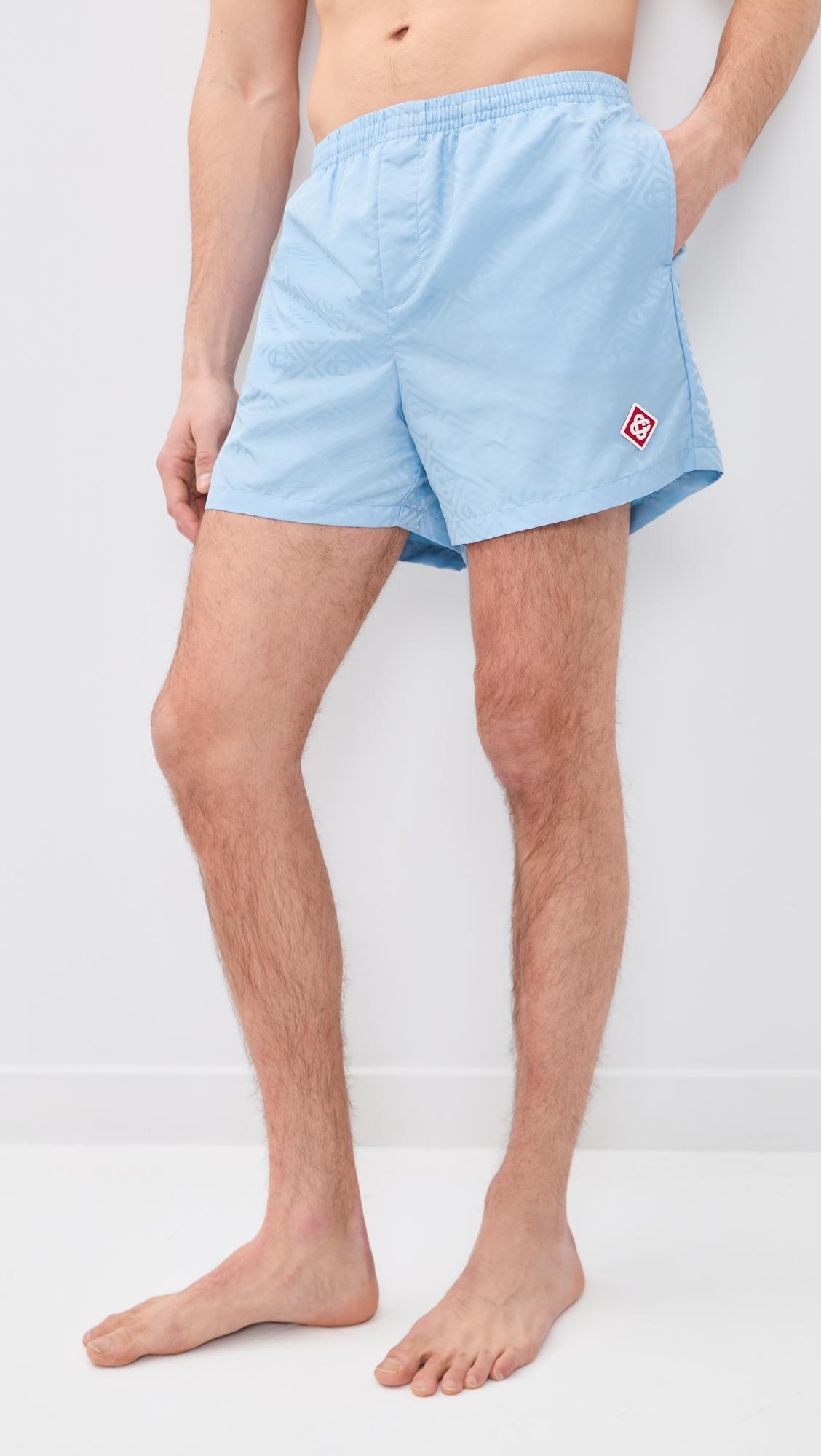 Monogram Jacquard Swim Shorts 4" by CASABLANCA