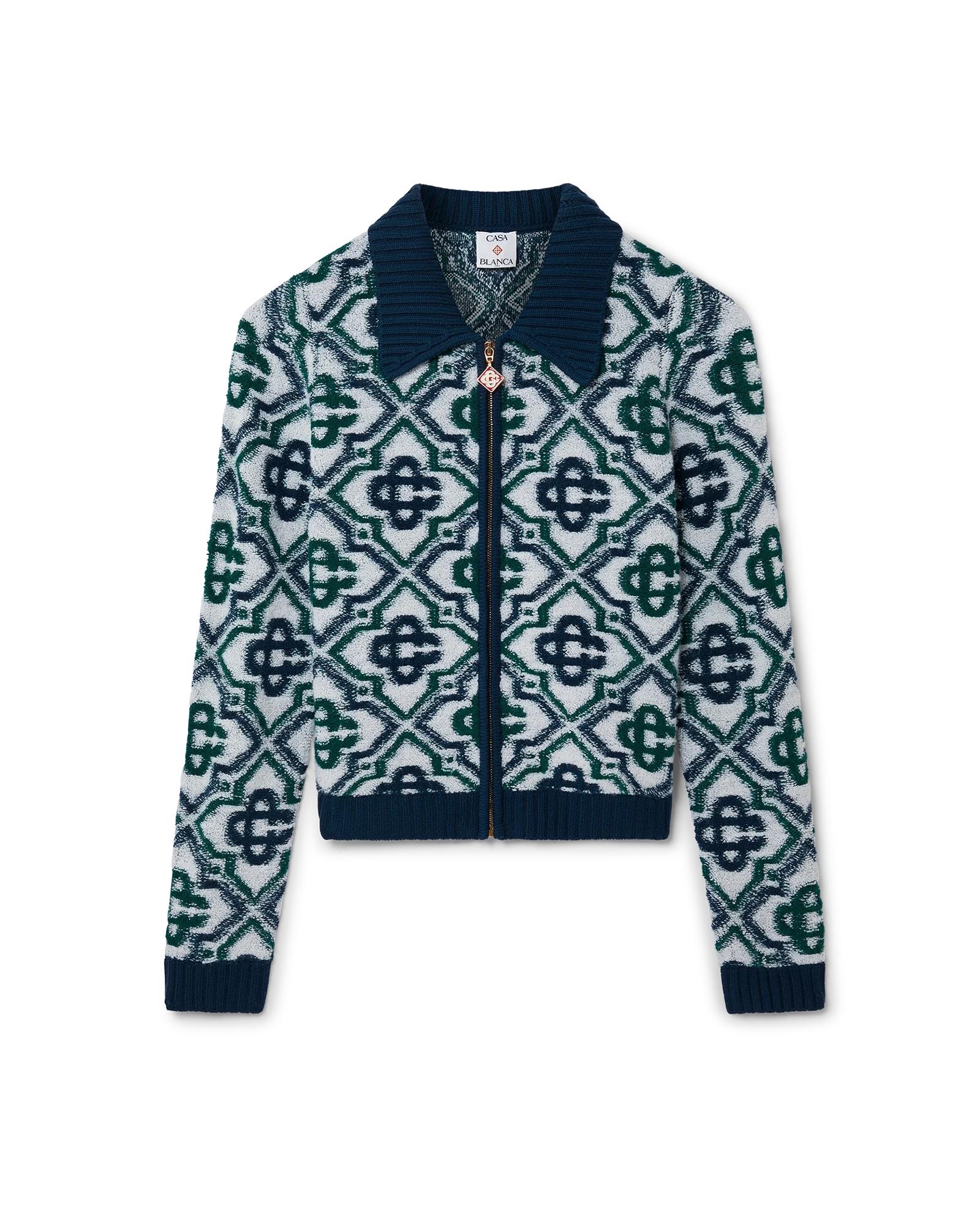 Monogram Knit Zip Jumper by CASABLANCA