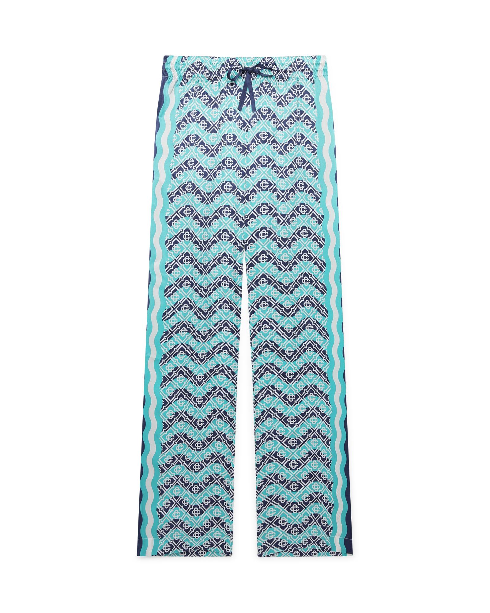 Monogram Wave Silk Trousers by CASABLANCA