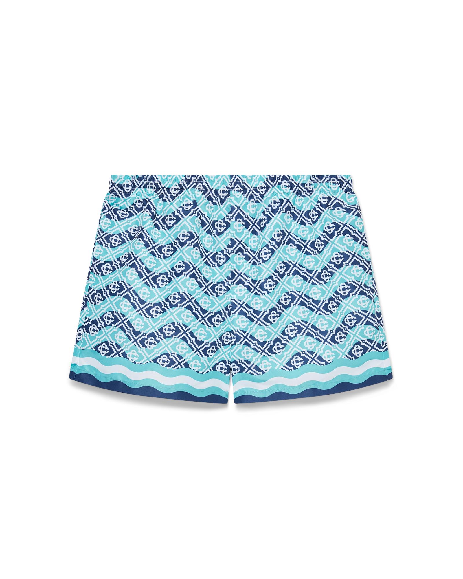 Monogram Wave Swim Shorts by CASABLANCA