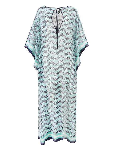 Monogram print beach kaftan by CASABLANCA