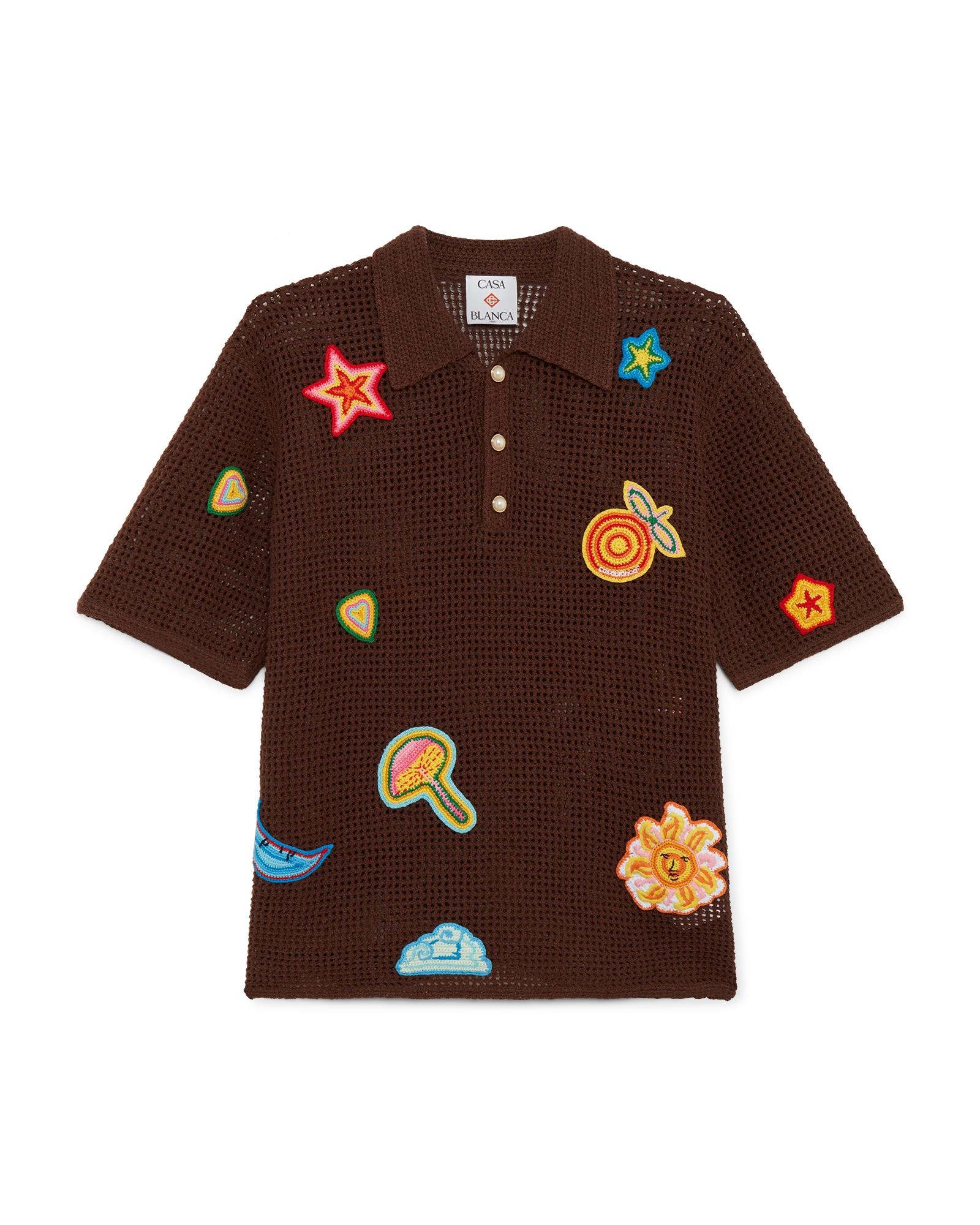 Motif Crochet Polo Shirt by CASABLANCA