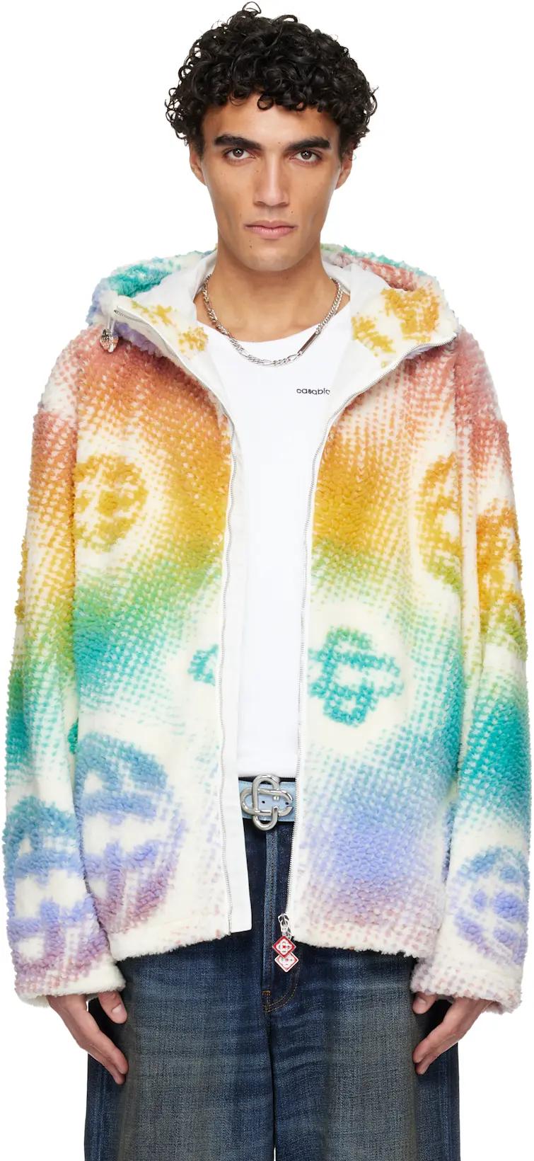 Multicolor Halftone Monogram Fleece Jacket by CASABLANCA