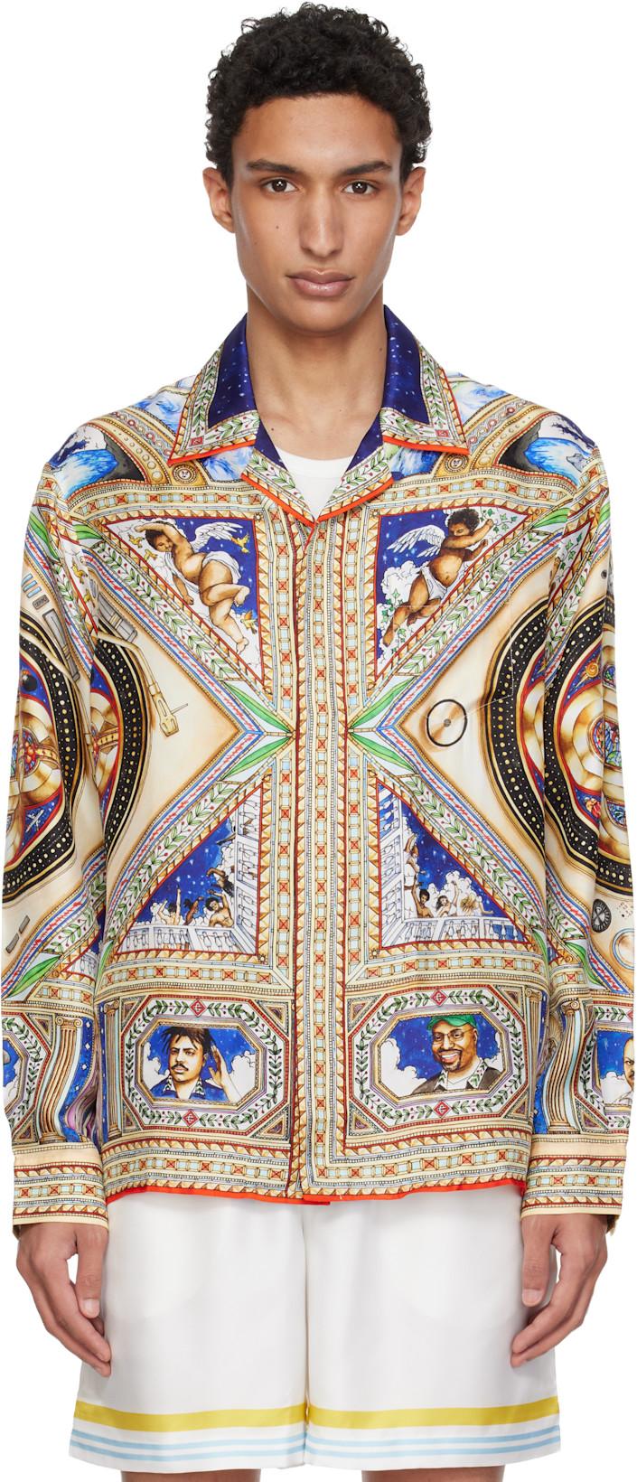 Multicolor 'Plafond Orne De Musique' Silk Shirt by CASABLANCA