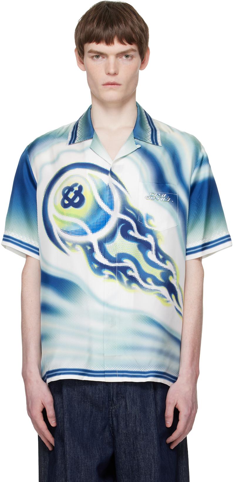 Multicolor 'The Art Of The Serve' Short Sleeve Silk Shirt by CASABLANCA