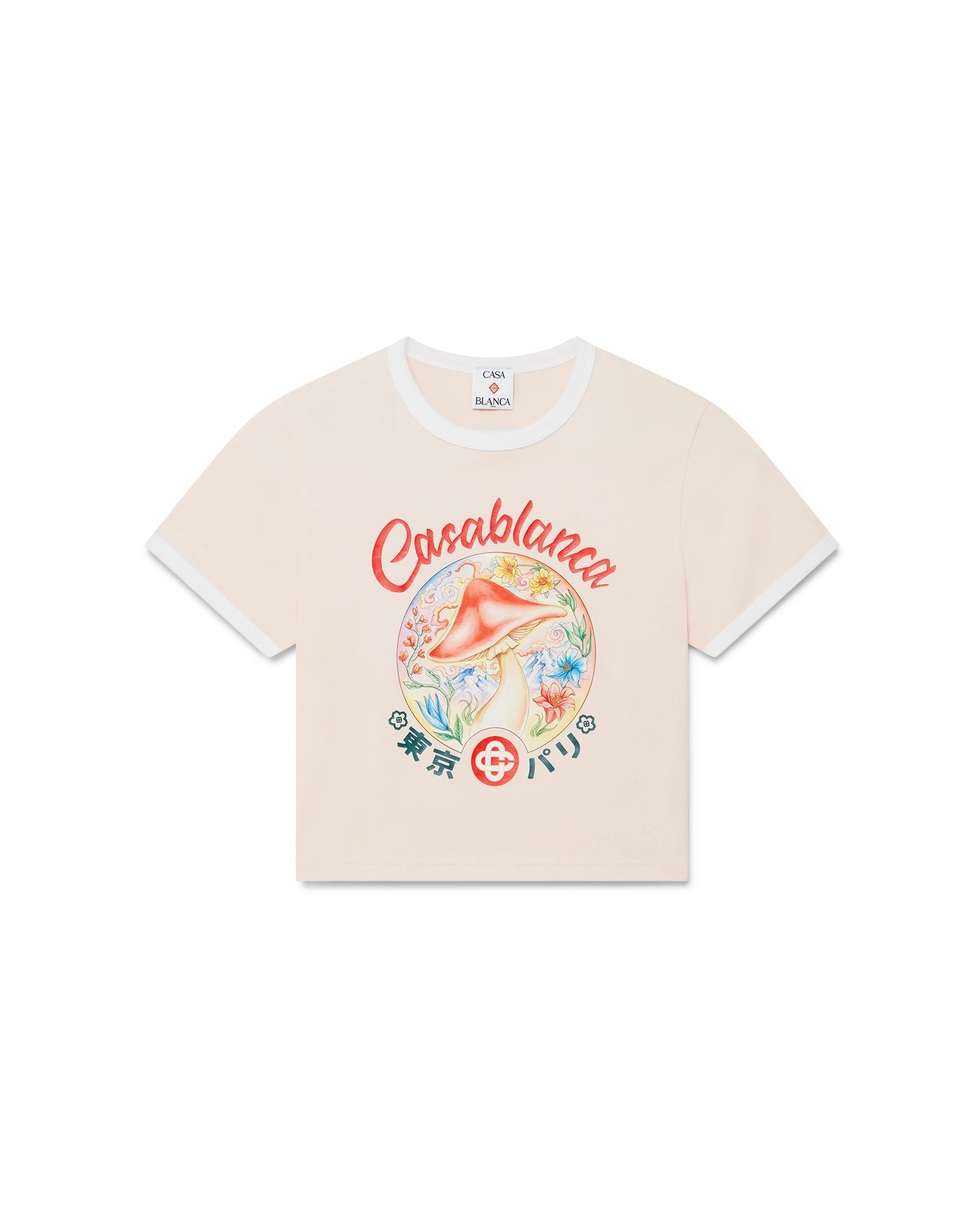 Mushroom Emblem Cropped Short Sleeve T-Shirt by CASABLANCA