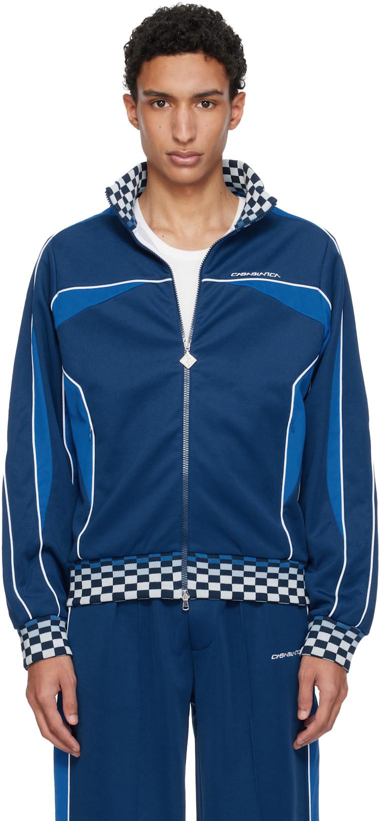 Navy Cyber Tricot Track Jacket by CASABLANCA