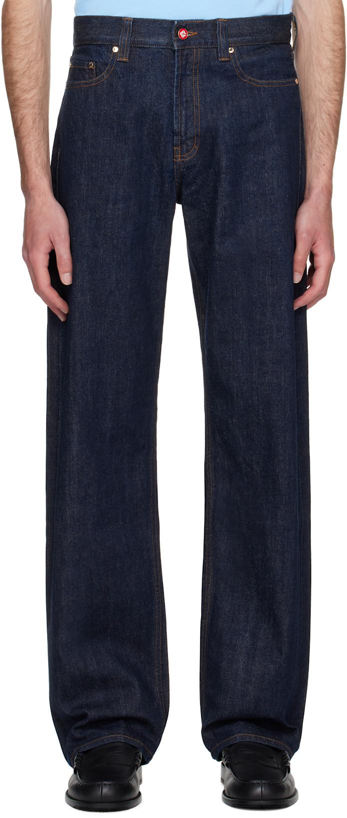 Navy Laurel Selvedge Jeans by CASABLANCA