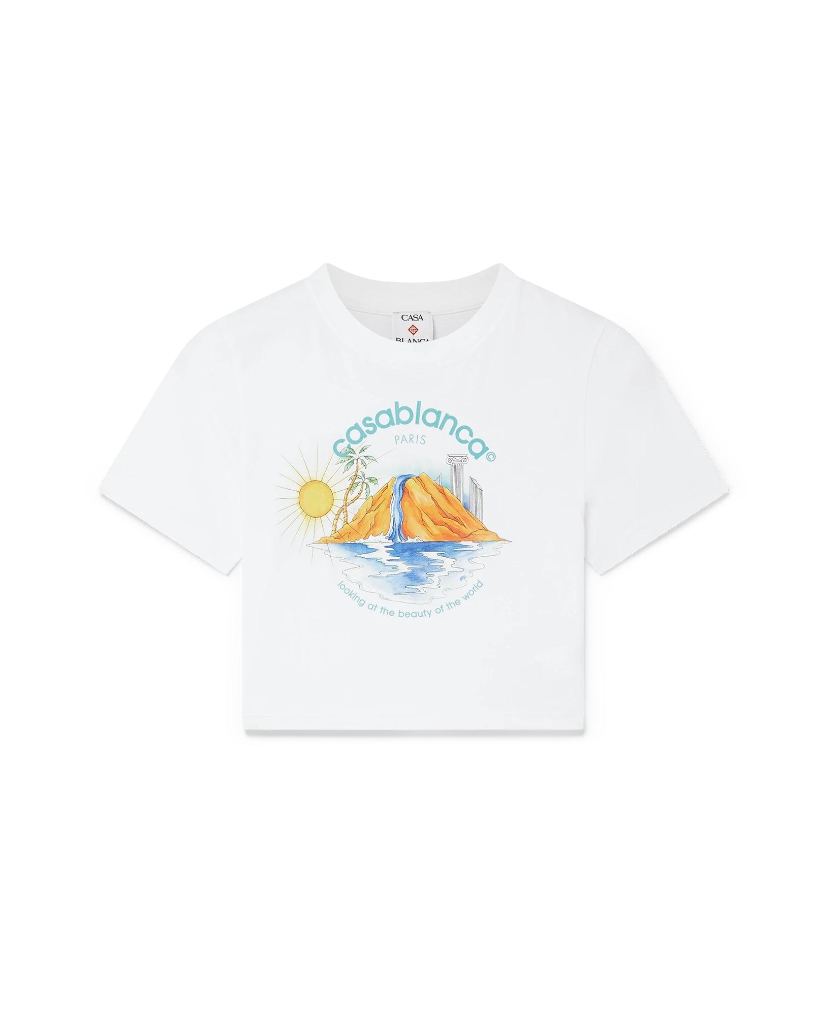 Oasis Cropped Short Sleeve T-Shirt by CASABLANCA