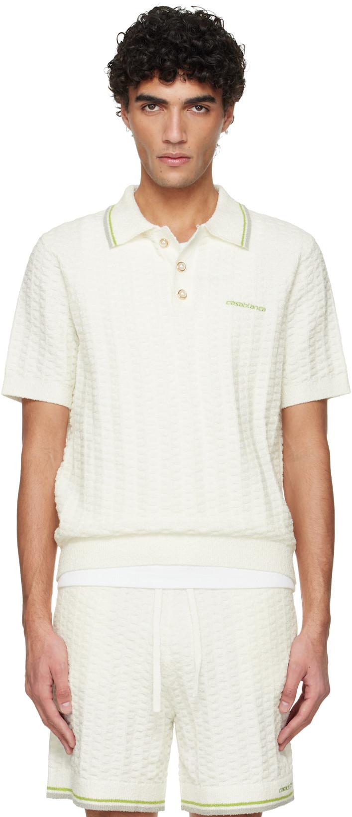 Off-White Tennis Boucle Polo by CASABLANCA