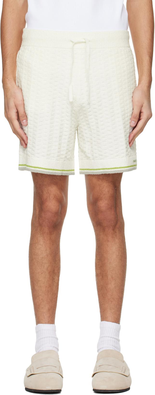 Off-White Tennis Boucle Shorts by CASABLANCA