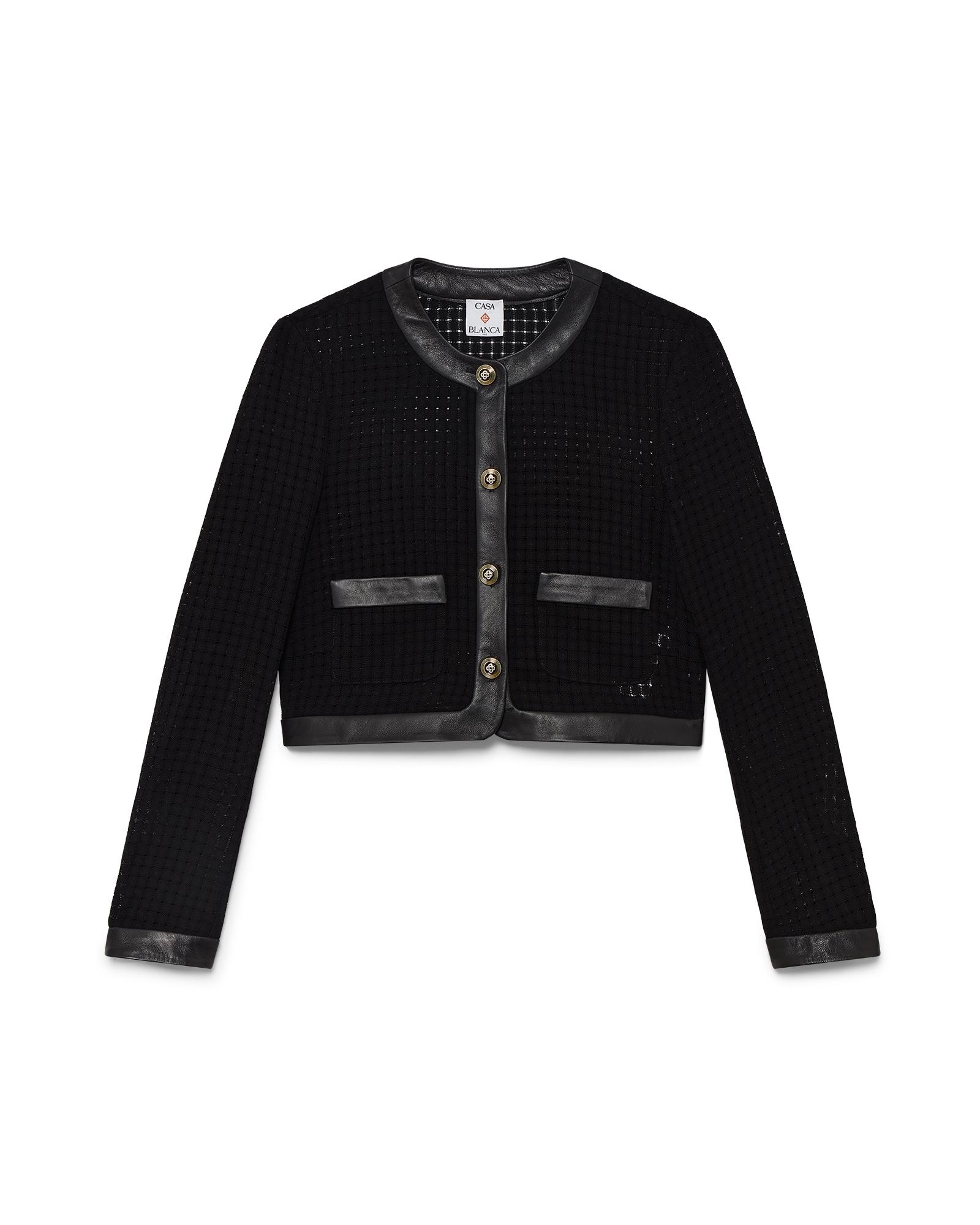 Open Weave Cropped Tailored Jacket by CASABLANCA