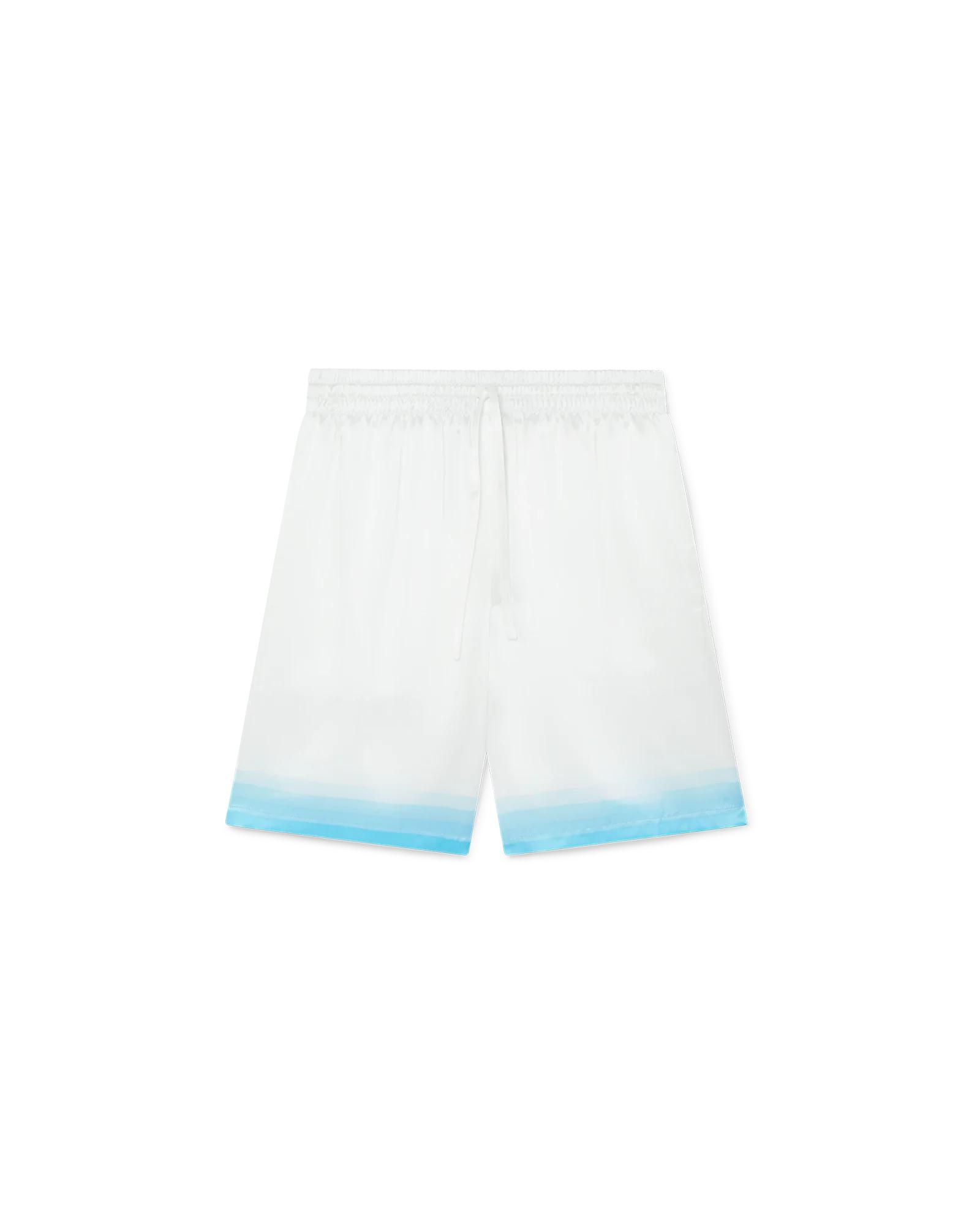 Palm Springs Icon Blue Silk Shorts by CASABLANCA