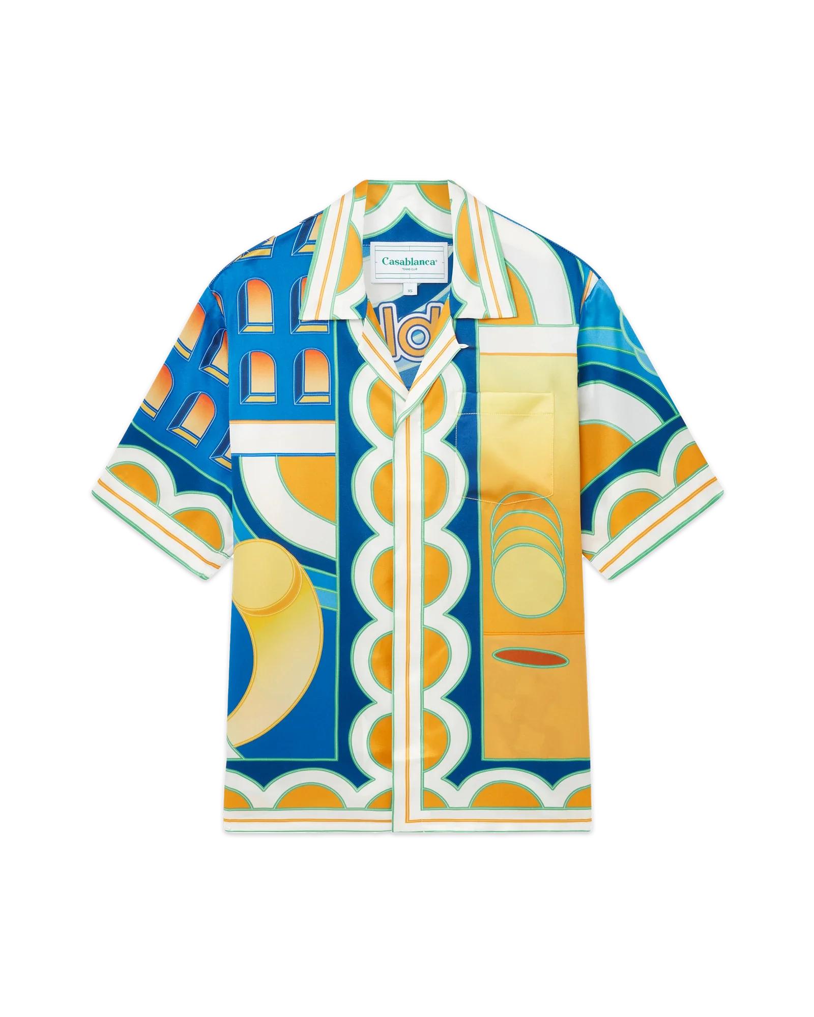 Paysage Short Sleeve Silk Shirt by CASABLANCA
