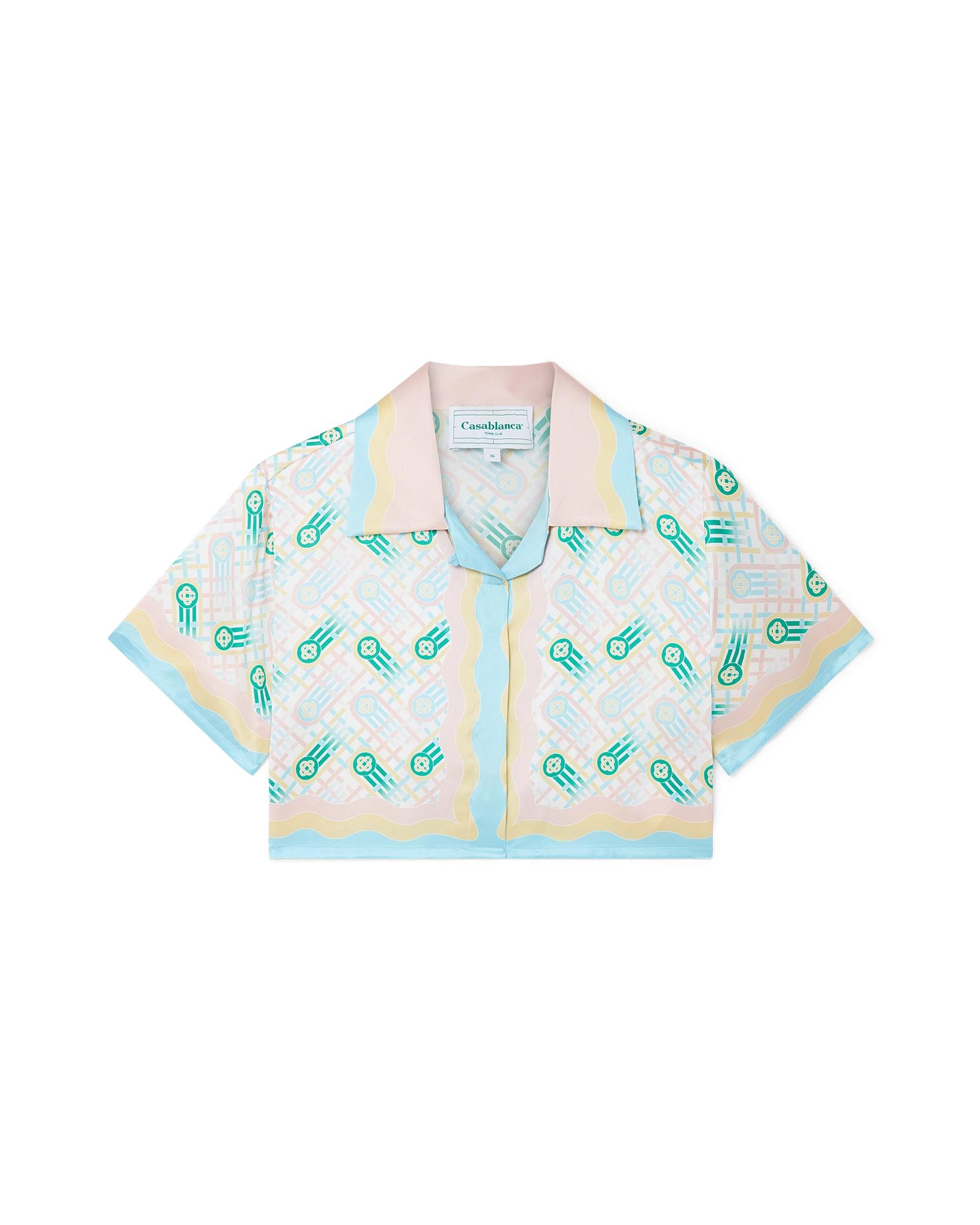 Ping Pong Cropped Short Sleeve Silk Shirt by CASABLANCA