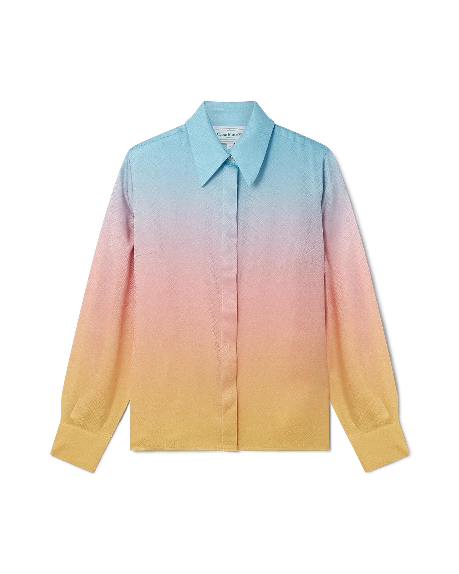Ping Pong Gradient Silk Long Sleeve Shirt by CASABLANCA