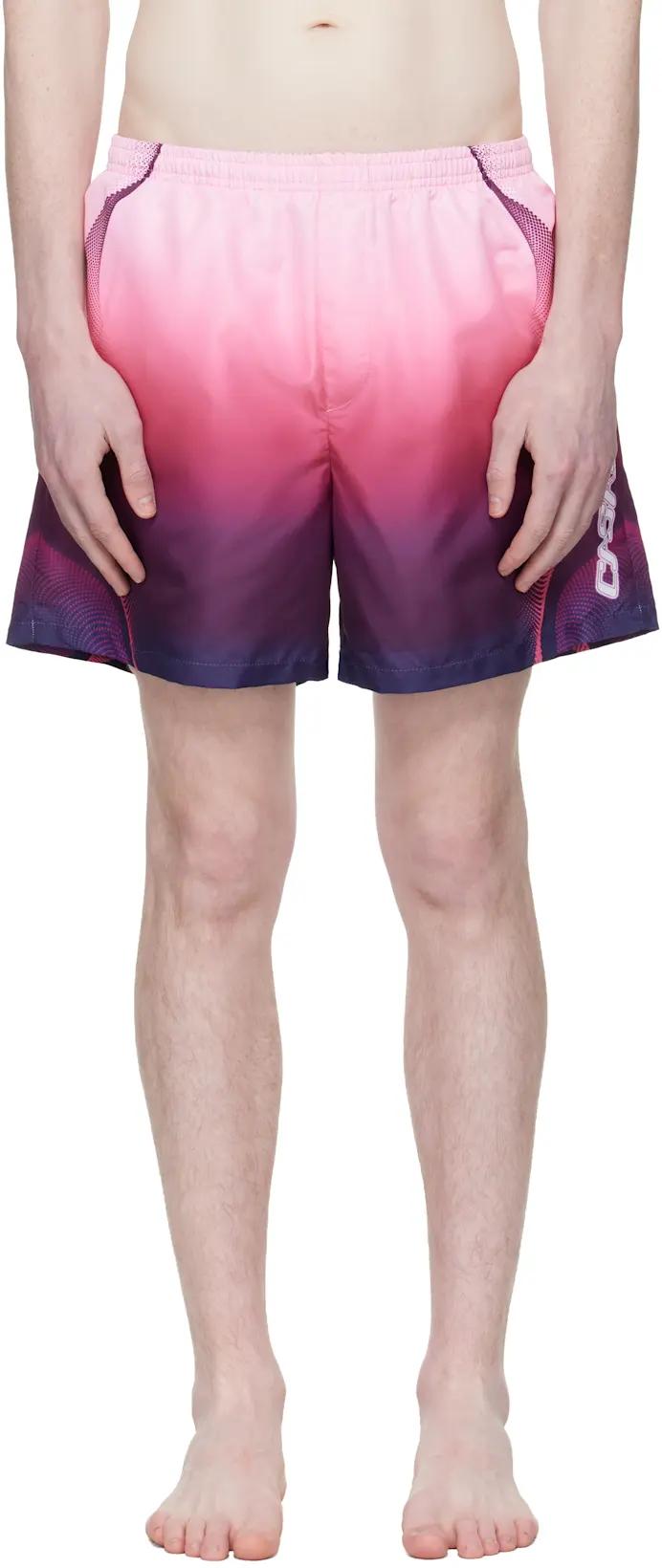 Pink Gradient Printed Swim Shorts by CASABLANCA