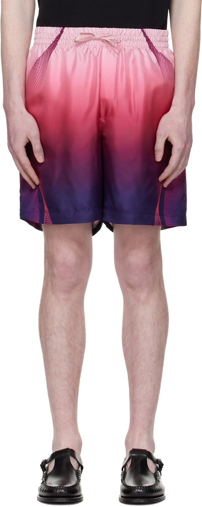 Pink Gradient Silk Shorts by CASABLANCA