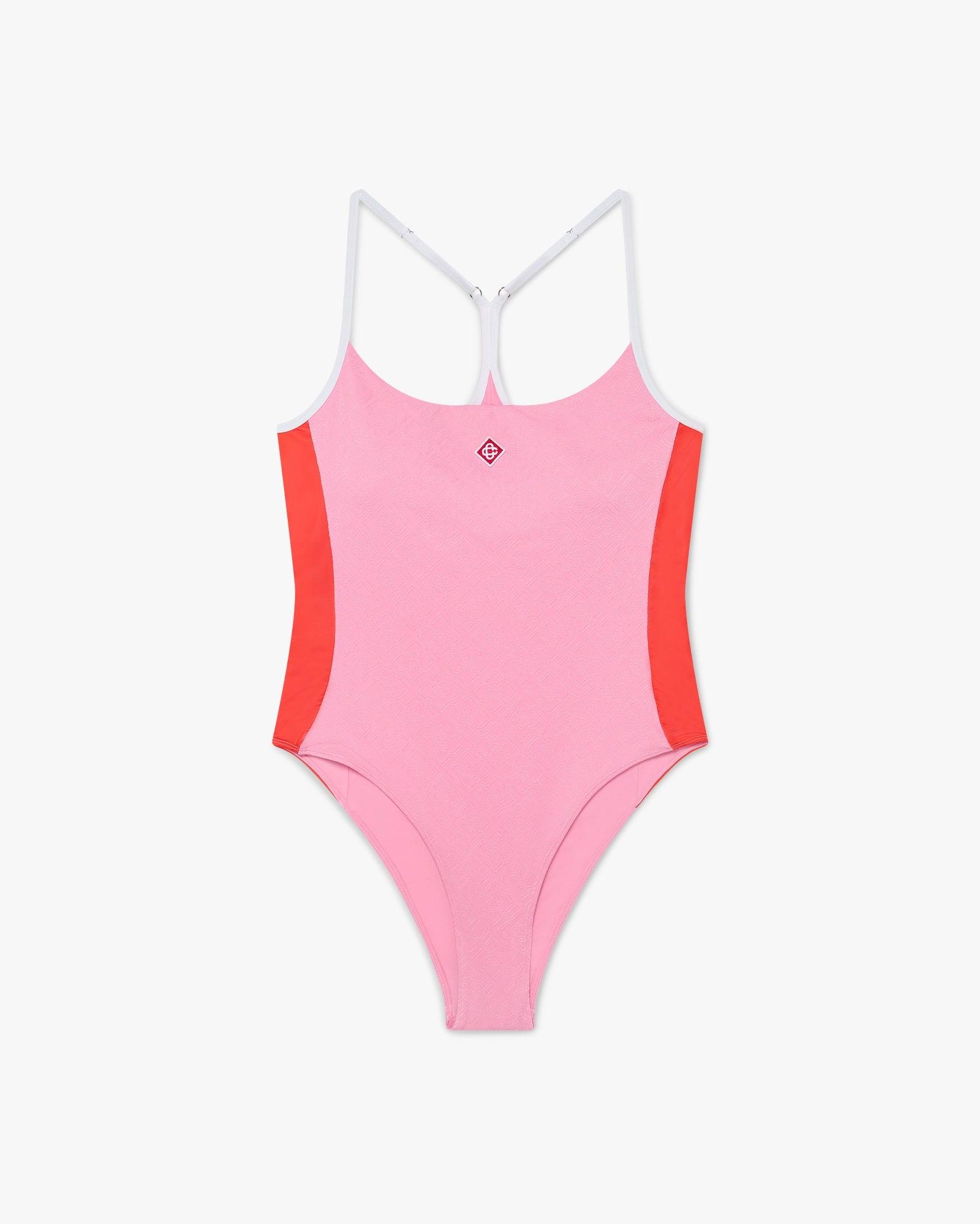 Pink Monogram Swimsuit by CASABLANCA