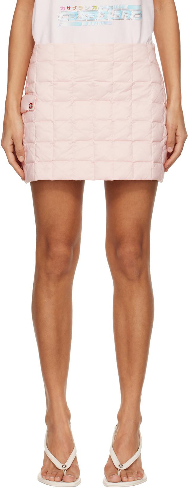 Pink Nylon Quilted Miniskirt by CASABLANCA