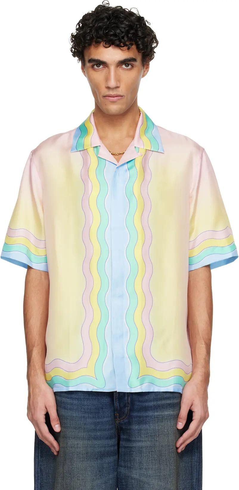 Pink & Yellow 'For The Love Of Dance' Short Sleeve Shirt by CASABLANCA