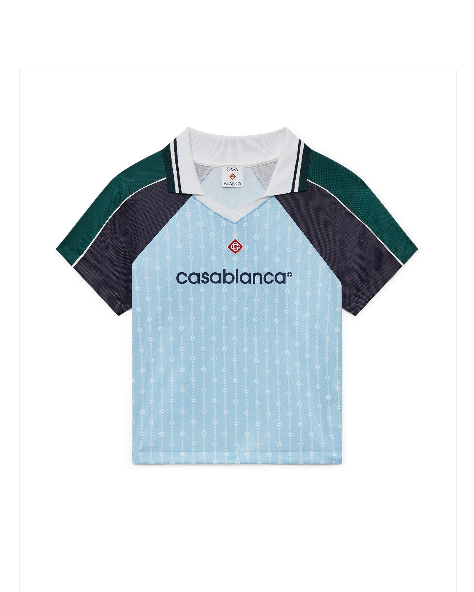 Pinstripe Laurel Football Short Sleeve Shirt by CASABLANCA