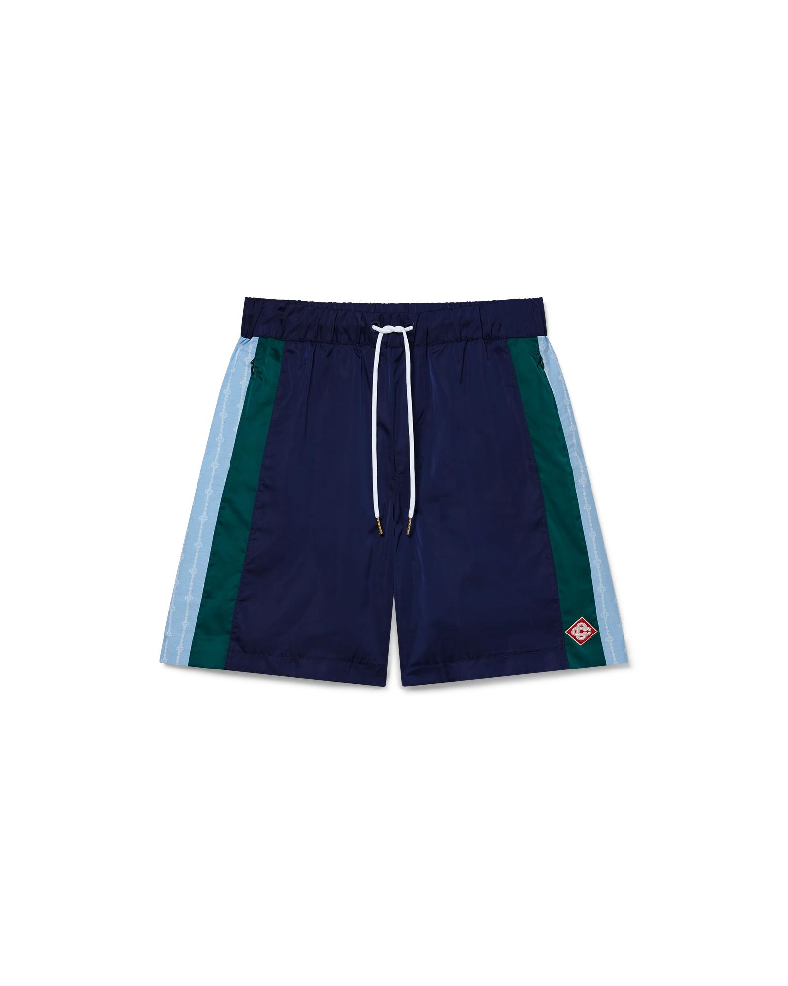 Pinstripe Laurel Track Shorts by CASABLANCA