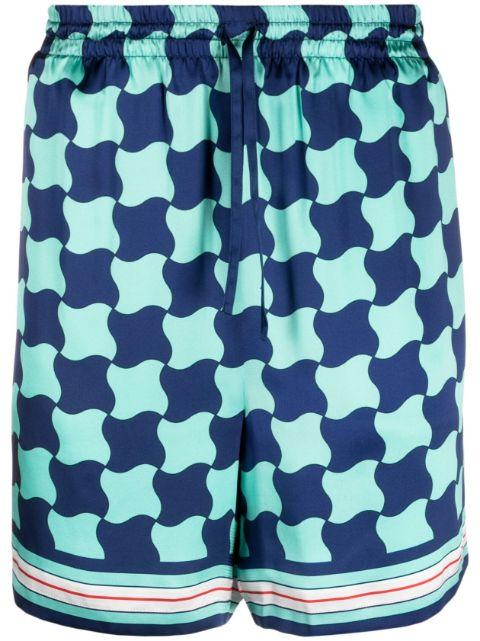 Pool Tile silk shorts by CASABLANCA