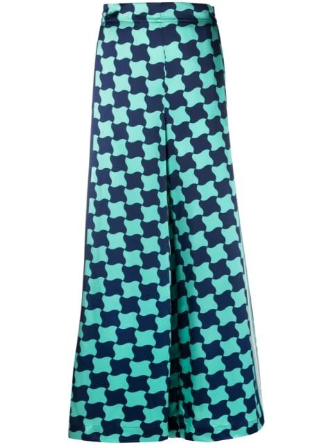 Pool Tile silk wide-leg trousers by CASABLANCA
