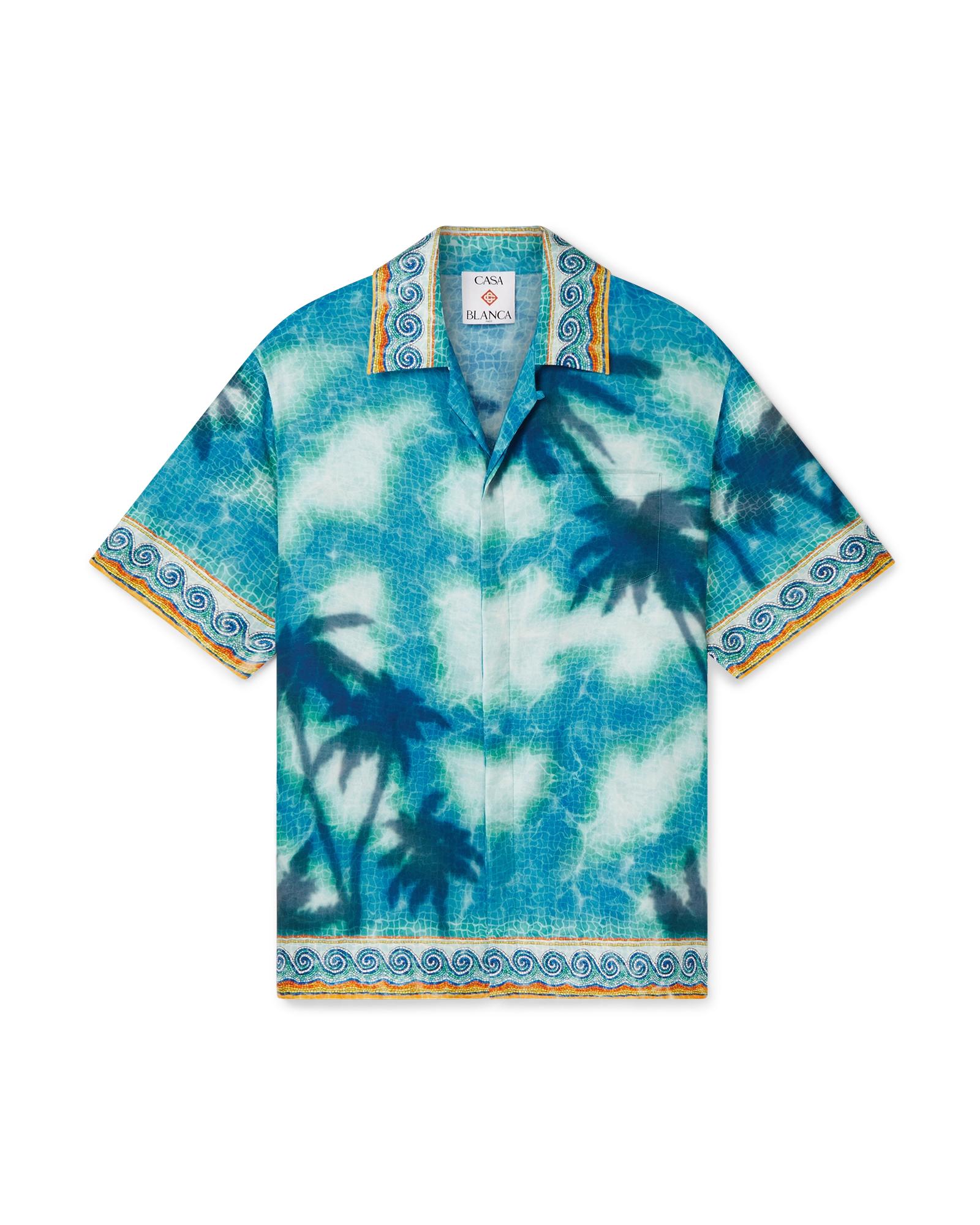 Poolside Emblem Short Sleeve Silk Shirt by CASABLANCA