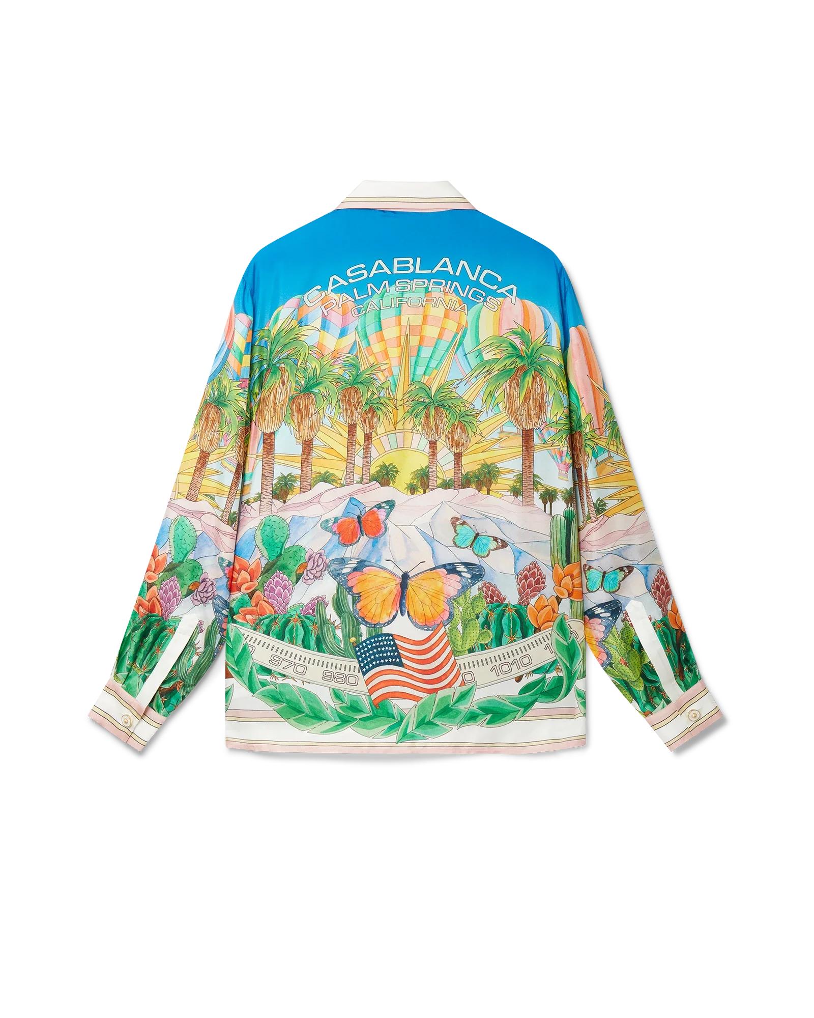 Psychadelic Cuban Collar Long Sleeve Silk Shirt by CASABLANCA