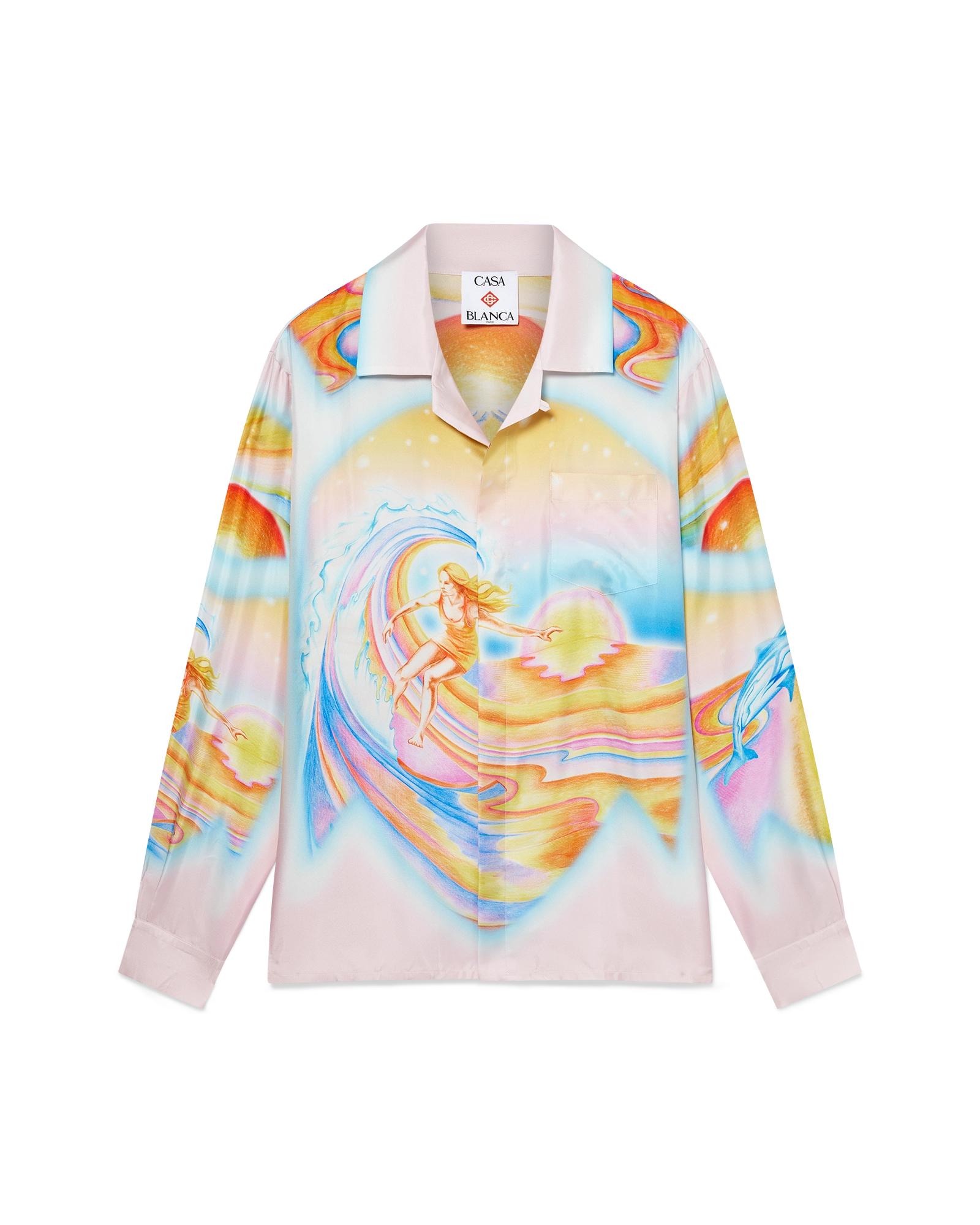 Psychedelic Nirvana Long Sleeve Silk Shirt by CASABLANCA