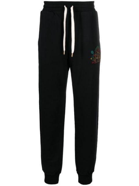 Rainbow Crayon Temple-embroidery track pants by CASABLANCA