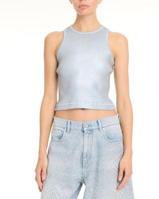 Ribbed Silver Plated Tank Top by CASABLANCA