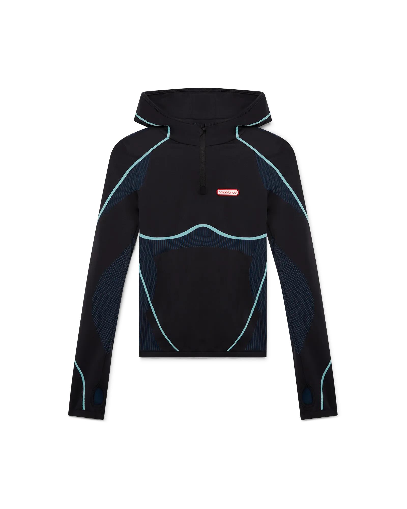 Seamless Hooded Long Sleeve Top by CASABLANCA