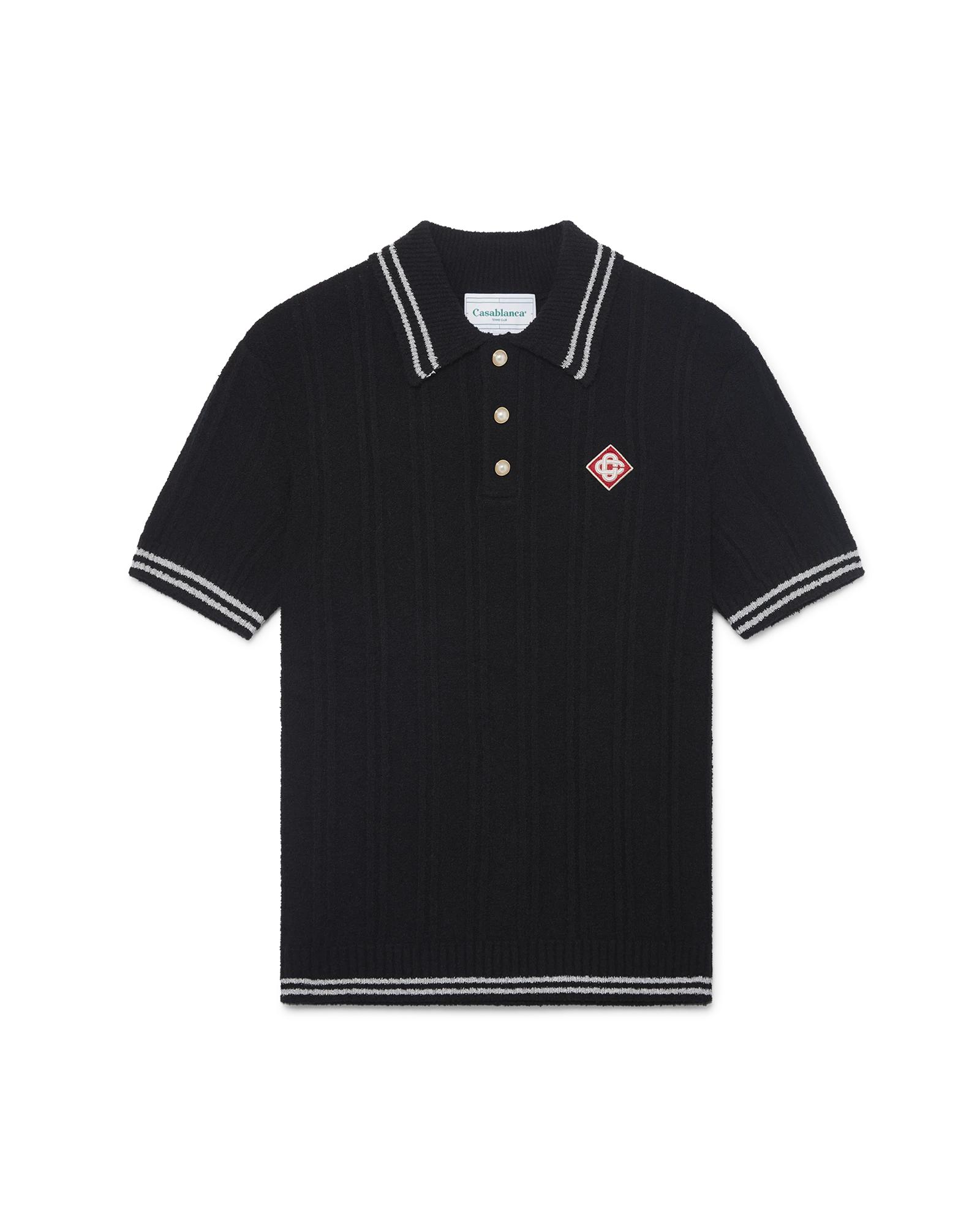 Silver Trim Boucle Polo Shirt by CASABLANCA