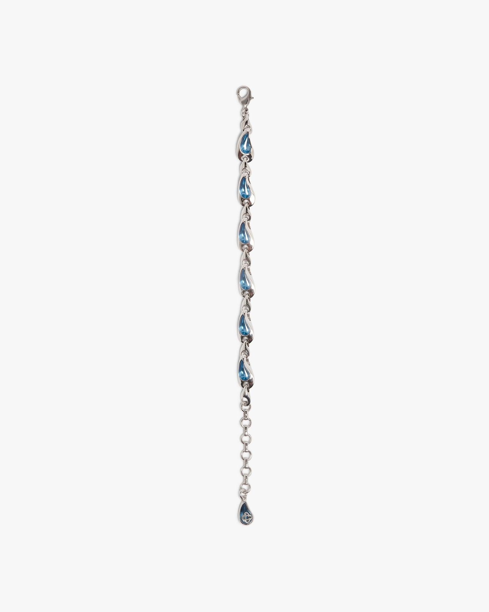 Silver &amp; Blue Water Drop Brass Bracelet by CASABLANCA