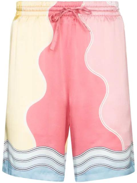 Soleil Levant silk shorts by CASABLANCA
