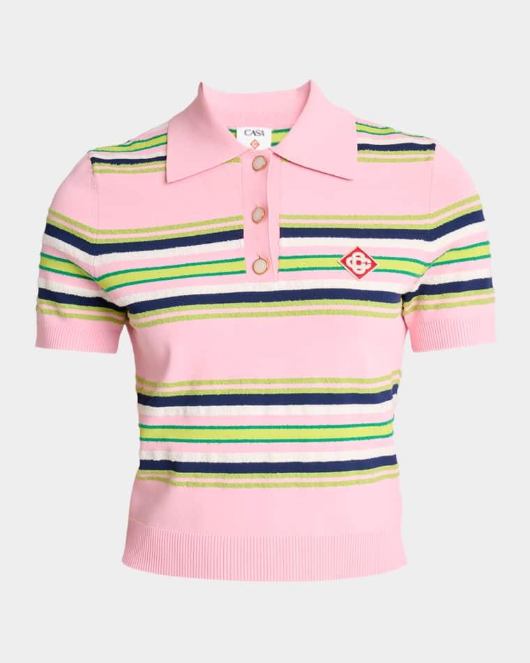 Stripe Fitted Polo Shirt by CASABLANCA