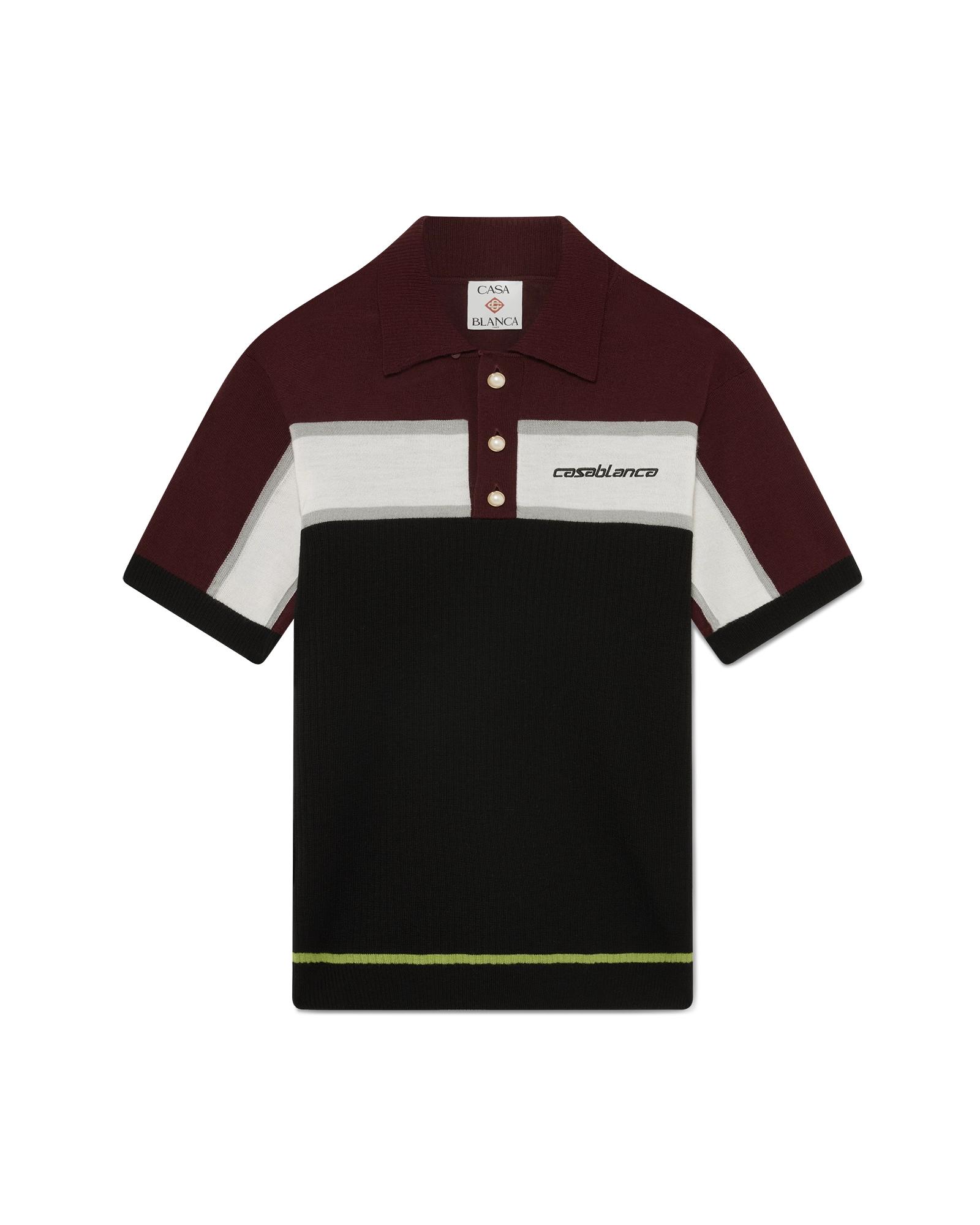 Stripe Merino Knit Polo by CASABLANCA