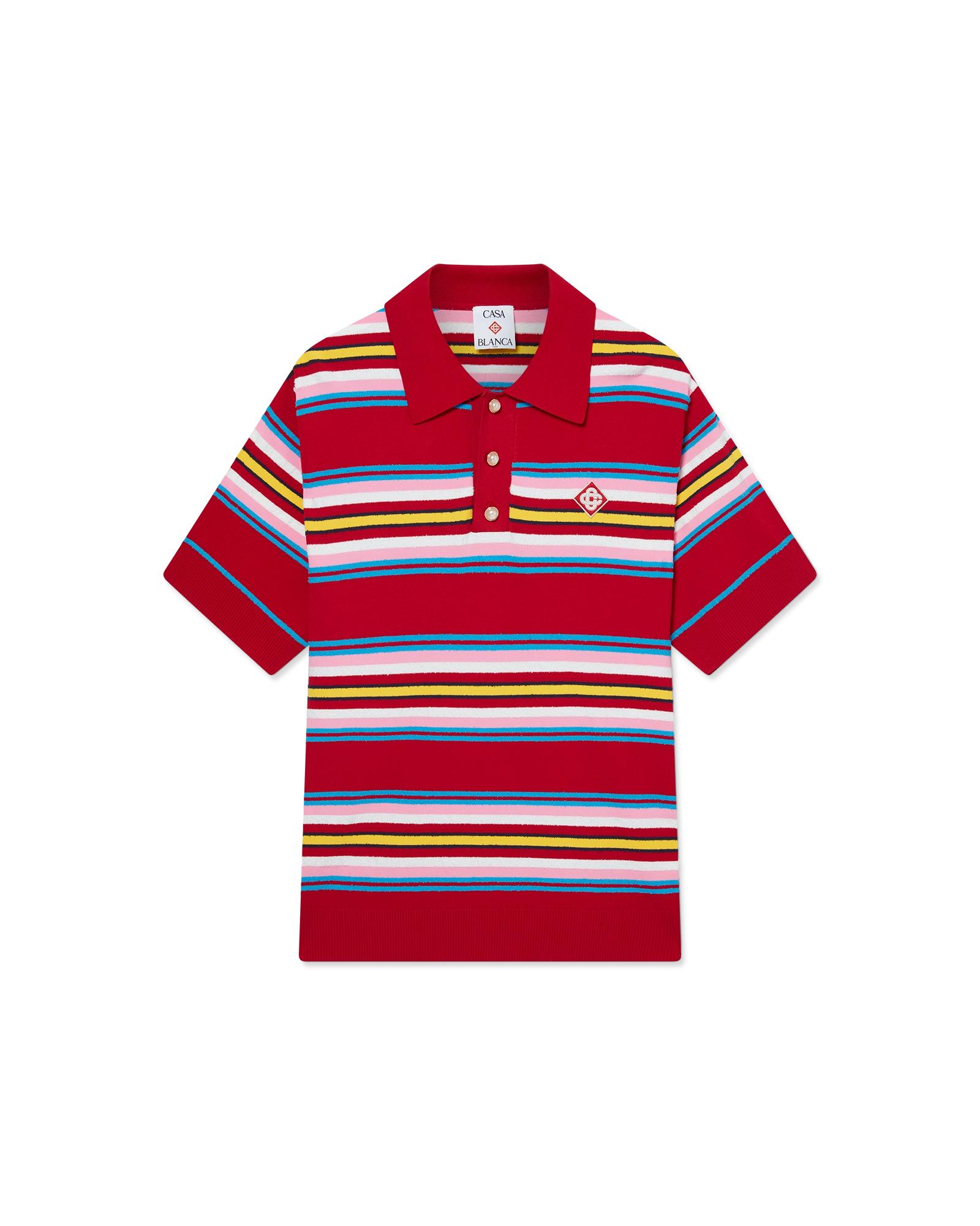 Stripe Oversized Polo Shirt by CASABLANCA