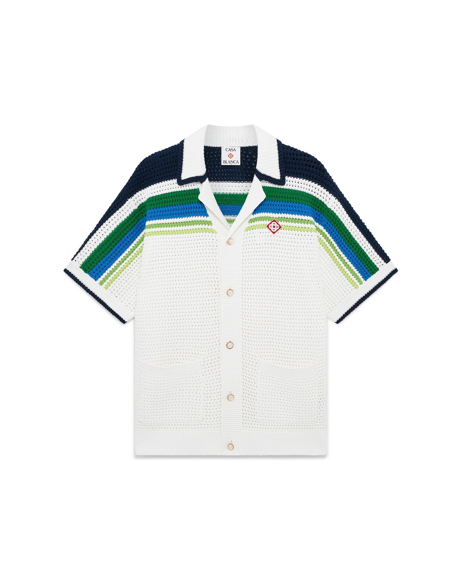 Stripe Short Sleeve Knitted Shirt by CASABLANCA