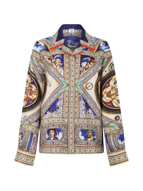 Take Me To Church graphic-print silk shirt by CASABLANCA