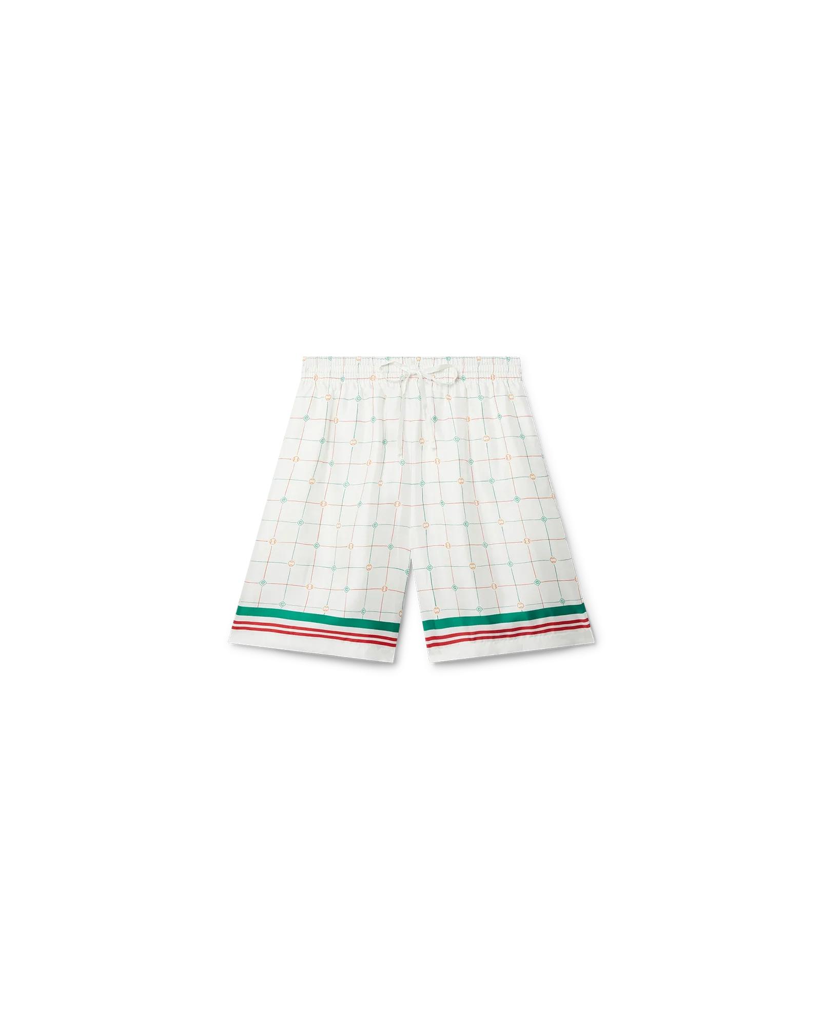 Tennis Club Check Silk Shorts by CASABLANCA