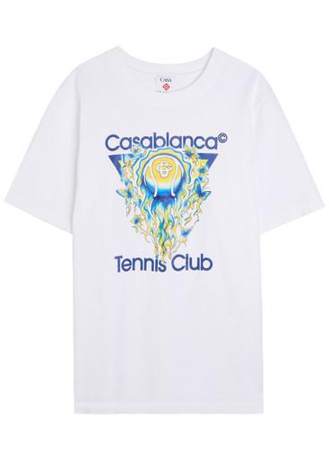 Tennis Club Icon printed cotton T-shirt by CASABLANCA