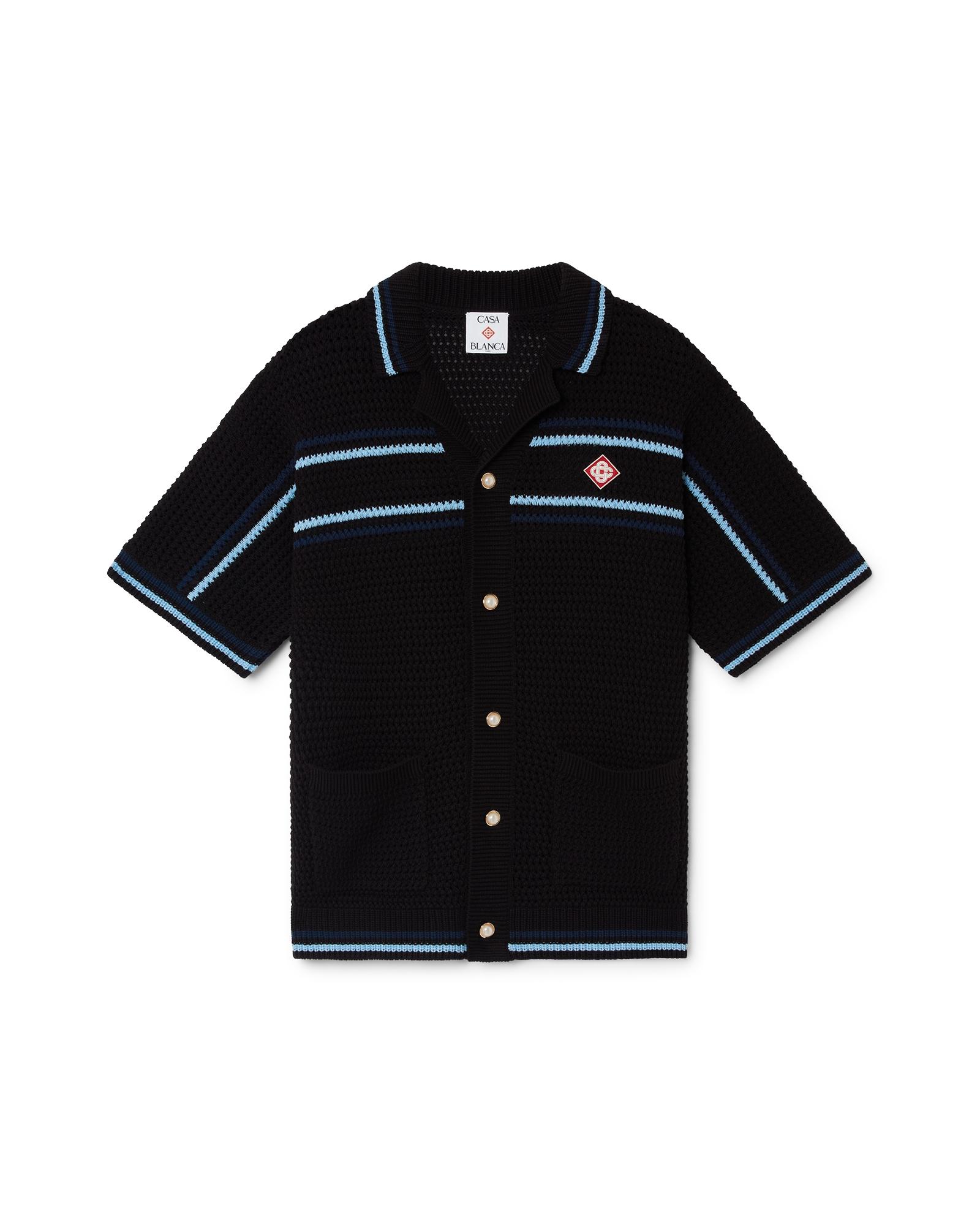 Tennis Cotton Crochet Short Sleeve Shirt by CASABLANCA