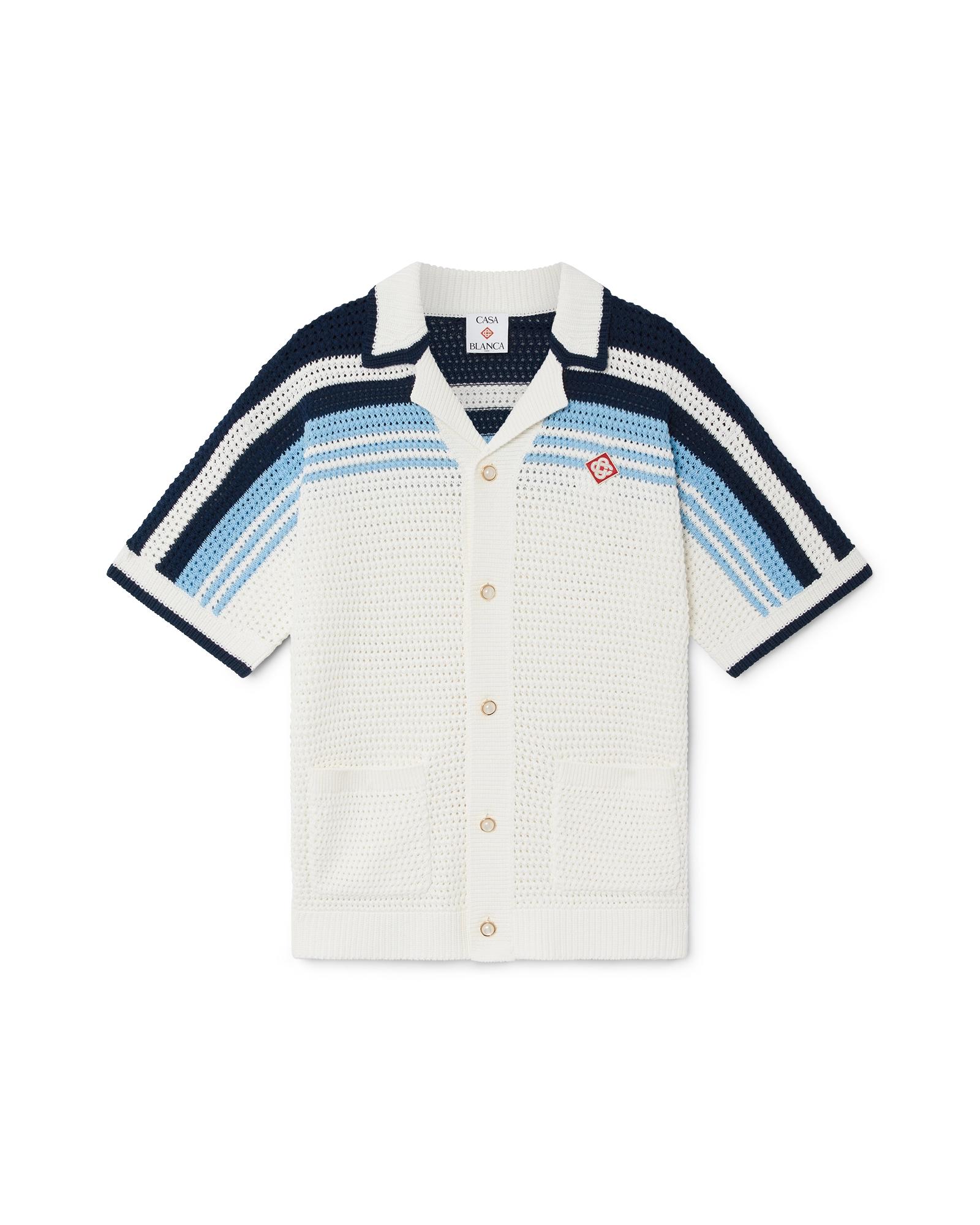Tennis Cotton Crochet Short Sleeve Shirt by CASABLANCA