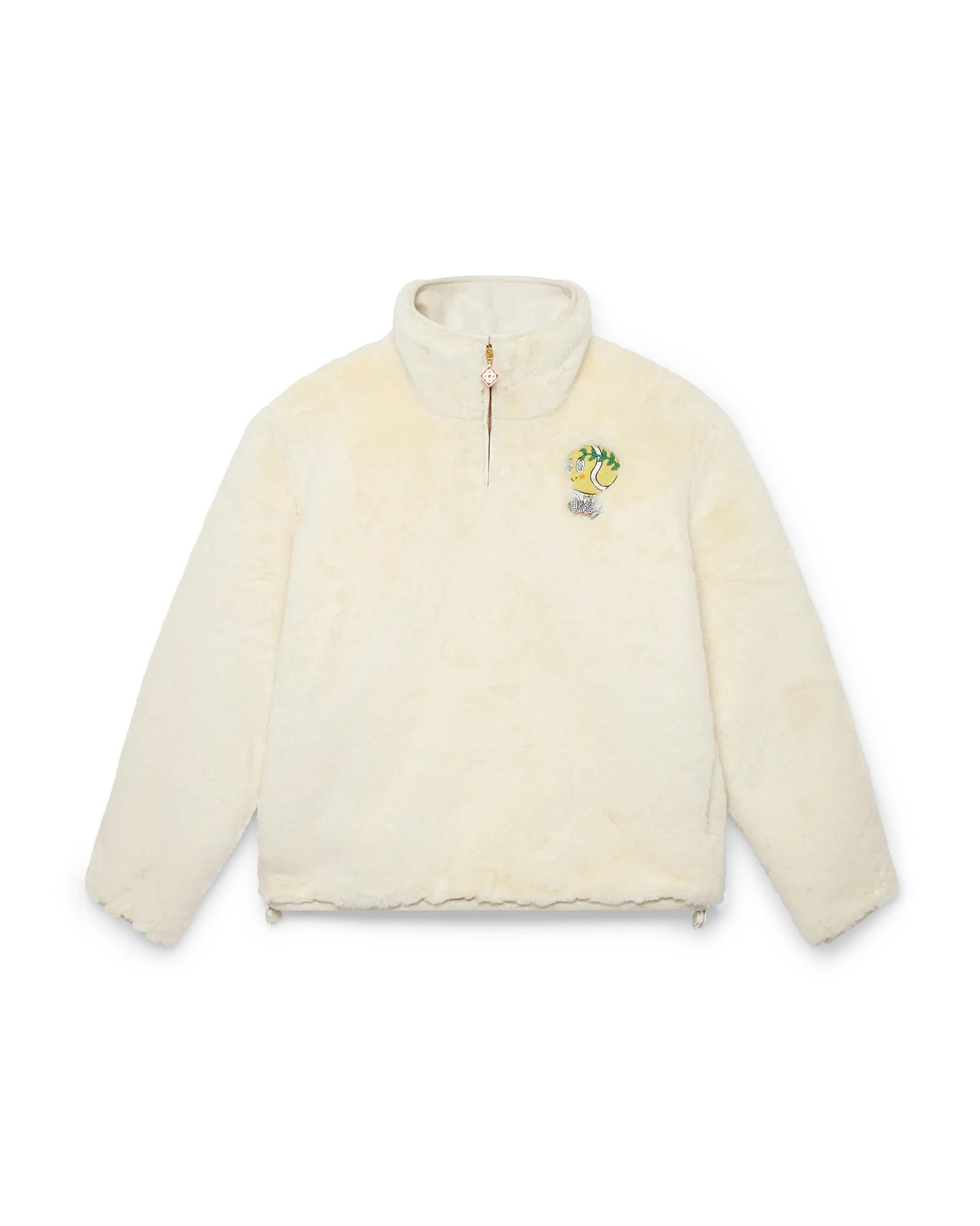 Tennis Mascot Quarter Zip Faux Fur Jacket by CASABLANCA