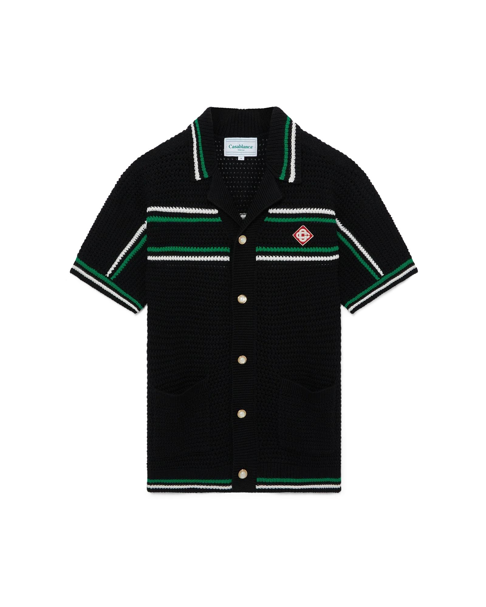 Tennis Short Sleeve Crochet Shirt by CASABLANCA